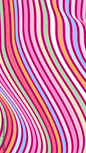Fondo retro y abstracto de líneas deformadas de colores. 