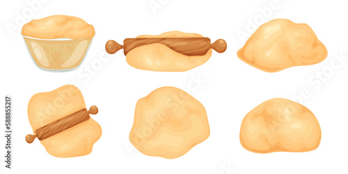 Set of different dough.
