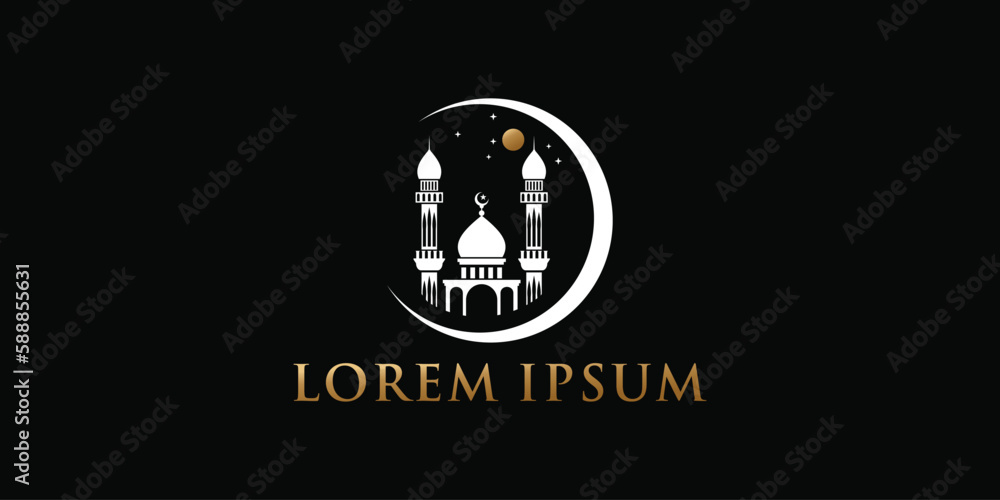 Mosque logo design template with unique concept Premium Vector Part 1