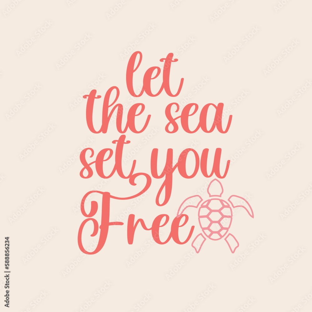 Fototapeta premium Summer Beach Quote SVG 