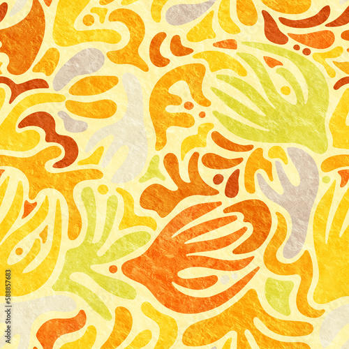 Seamless background for fabric design, packaging, wrapping. Printing on fabric and paper. Seamless pattern with abstract ornament.