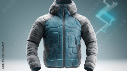 Conceptual image for a thermal insulating jacket. Generative AI