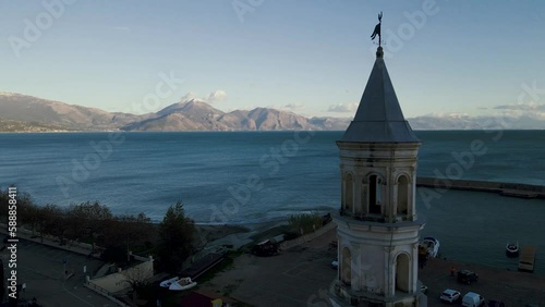 Aerial view of Scario, a small seaside village on the Cilento coast in the province of Salerno, Campania, Italy. photo