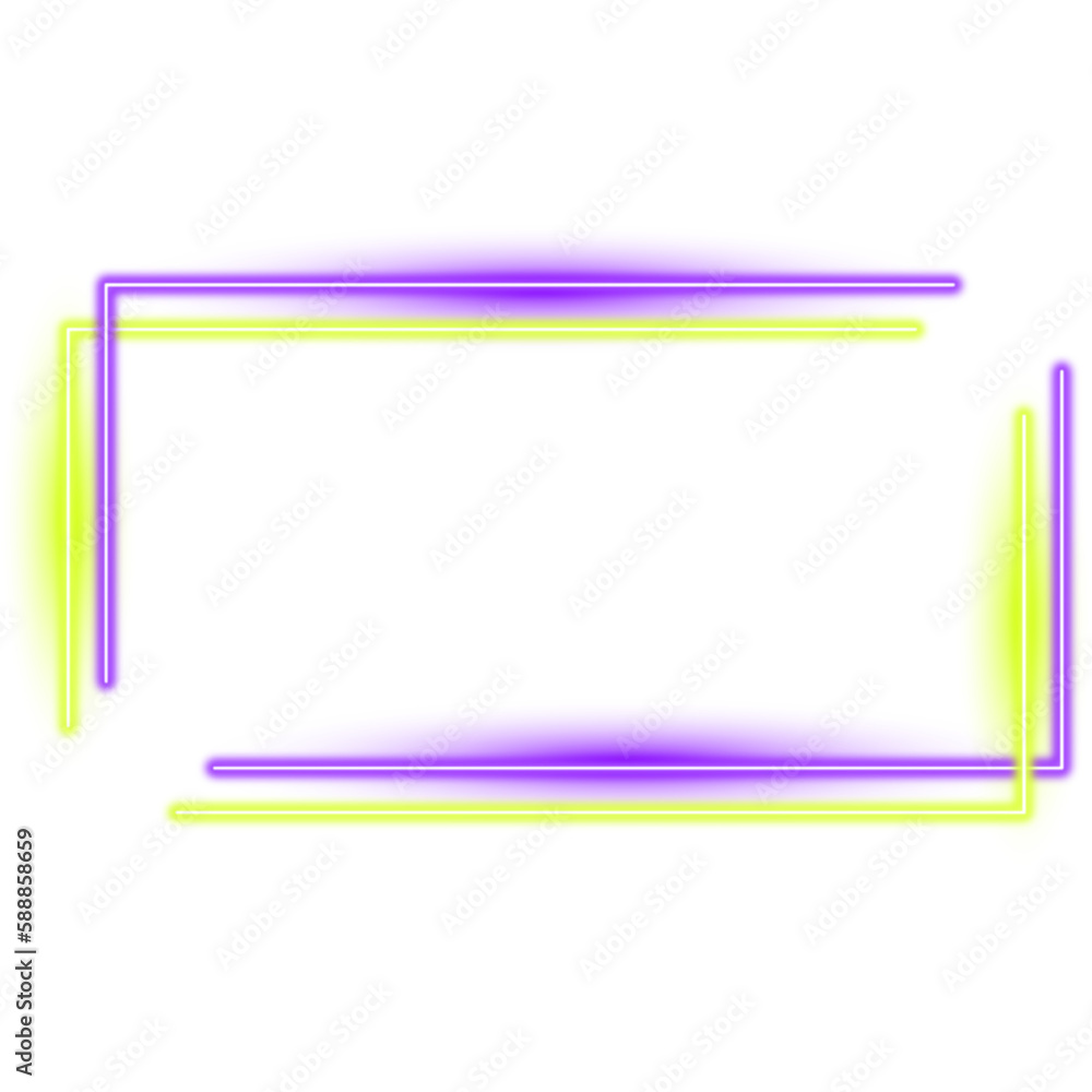 Neon frame border. Futuristic style. Empty glowing techno backdrop Neon frame border. Futuristic style. Empty glowing techno backdrop