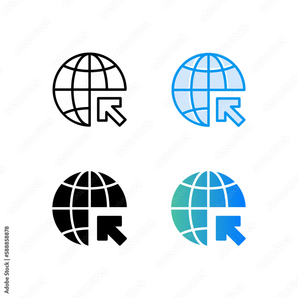 Url icon. Internet icon vector. Go to web icon symbol vector illustration on white background