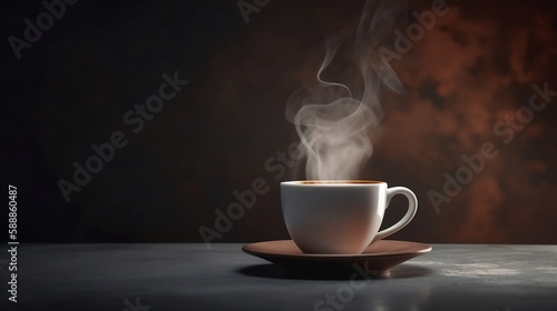 Minimalistic cup of coffee. Generative AI.