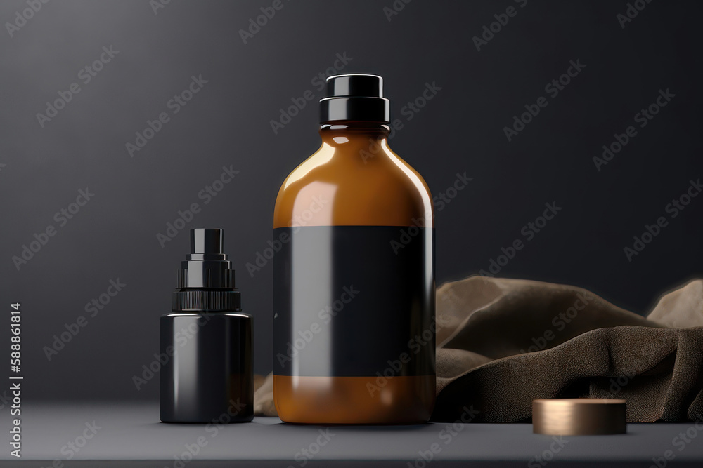 Bottle product mockup. AI generated Bottle product mockup. AI generated