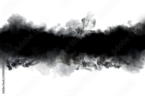 Fotografiet Abstract black and white smoke blot