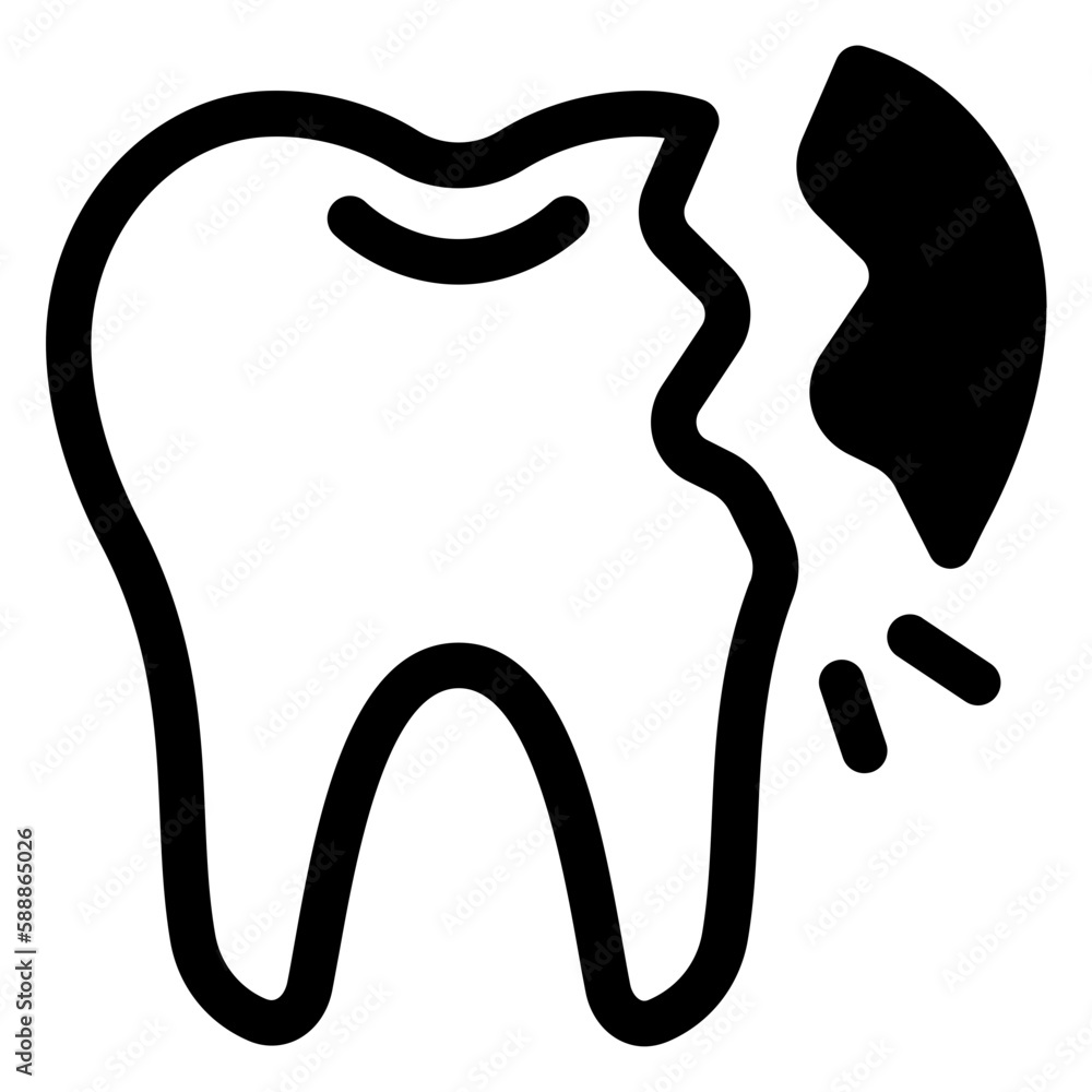 broken tooth icon illustration broken tooth icon illustration