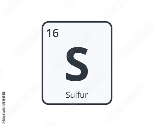 Sulfur chemical Element Graphic for Science Designs.
