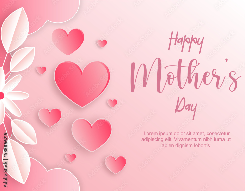 Happy mothers day greeting card design background