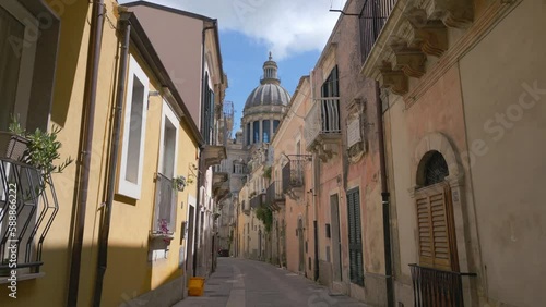 moving forward on Via Capitano Bocchiere towards Duomo in Ragusa Ibla Sicily photo