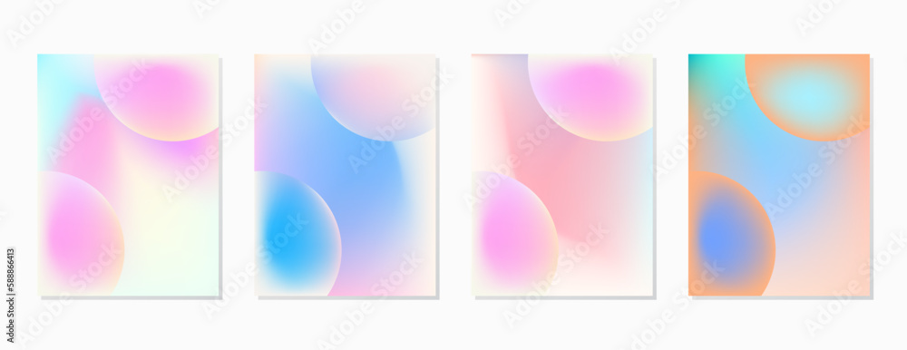 SET SOFT GRADIENT MESH FLUID BLURRED BACKGORUND DESIGN WITH COPY SPACE AREA VECTOR TEMPLATE GOOD FOR POSTER, WALLPAPER, COVER, FRAME, FLYER, SOCIAL MEDIA 