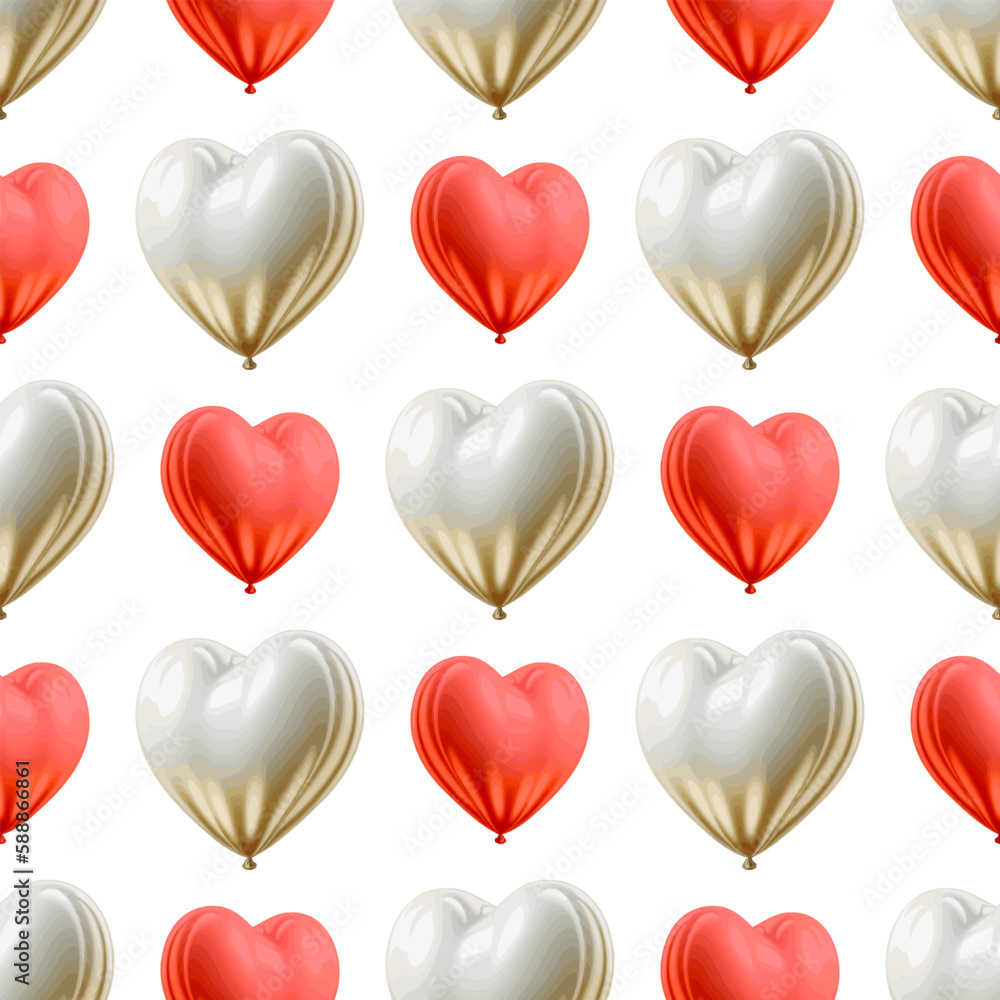 Seamless pattern of balloons hearts. Vector stock illustration eps10. Seamless pattern of balloons hearts. Vector stock illustration eps10.