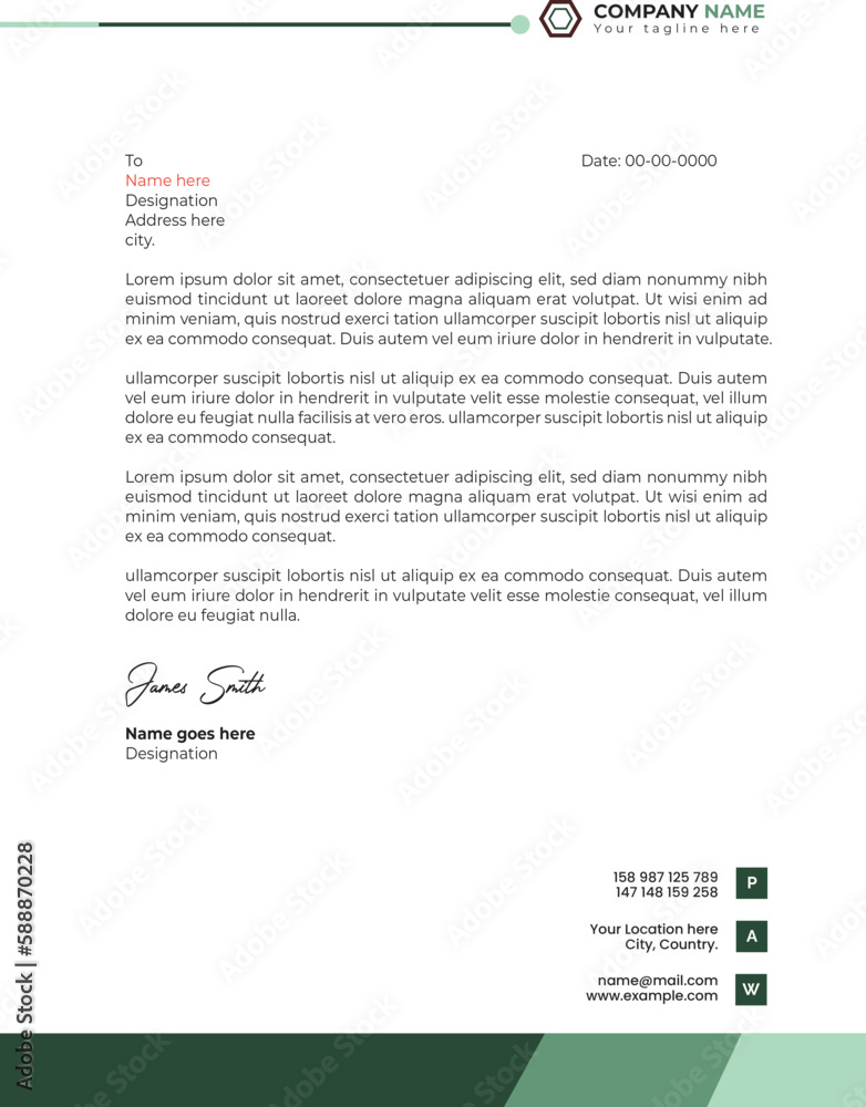 Unique professional modern corporate creative company fully editable a4 letterhead design template 