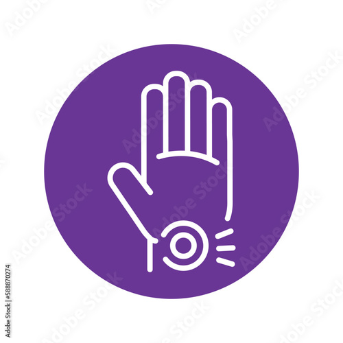 Carpal tunnel syndrome CTS olor line icon. Pictogram for web page