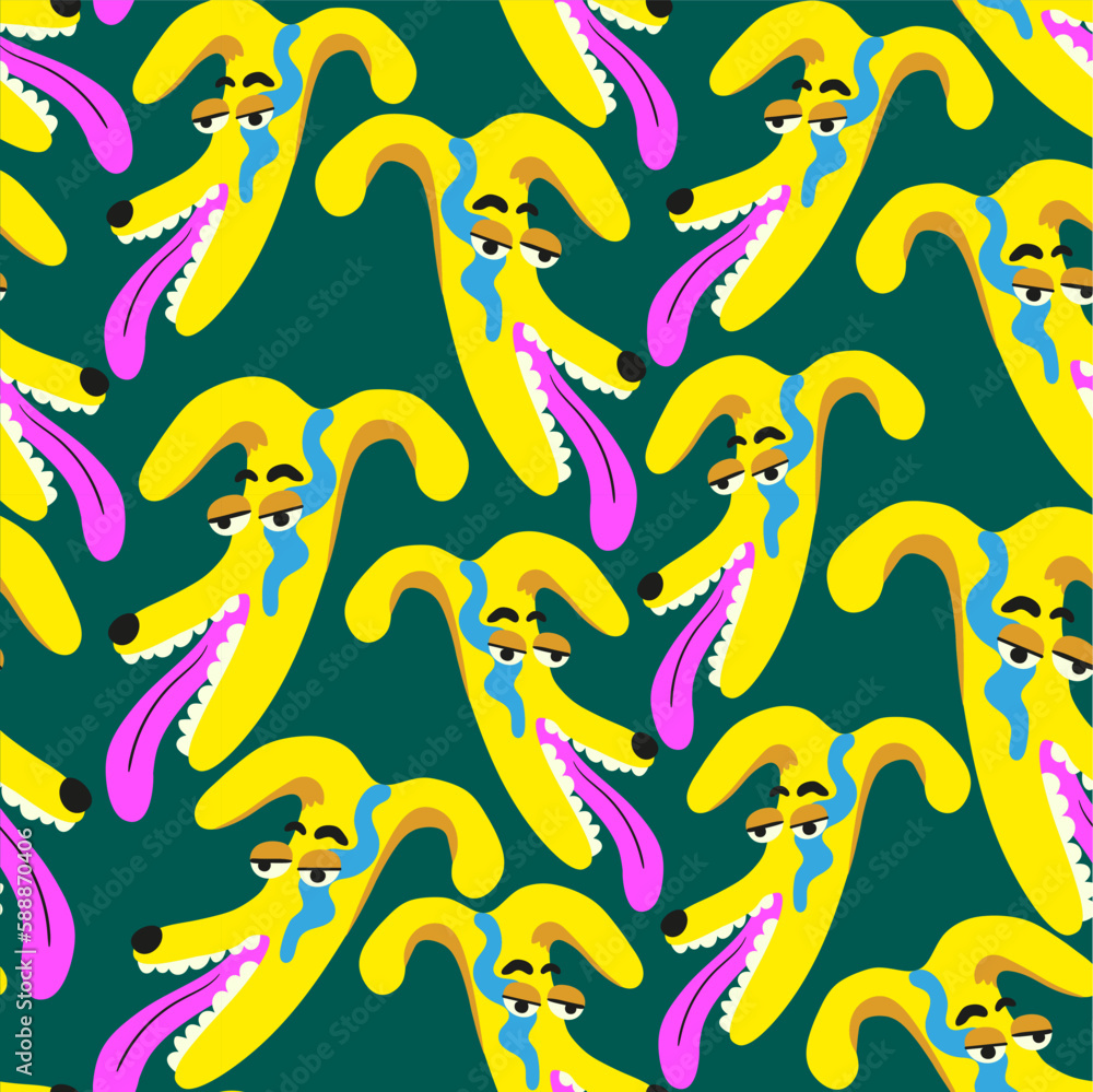 seamless pattern with muzzles of dogs in flat style. pattern with the head of a stylized dog. pet patterns for print and digital use. seamless pattern with muzzles of dogs in flat style. pattern with the head of a stylized dog. pet patterns for print and digital use.