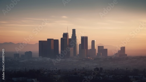 Cinematic LA Skyline at Sunset