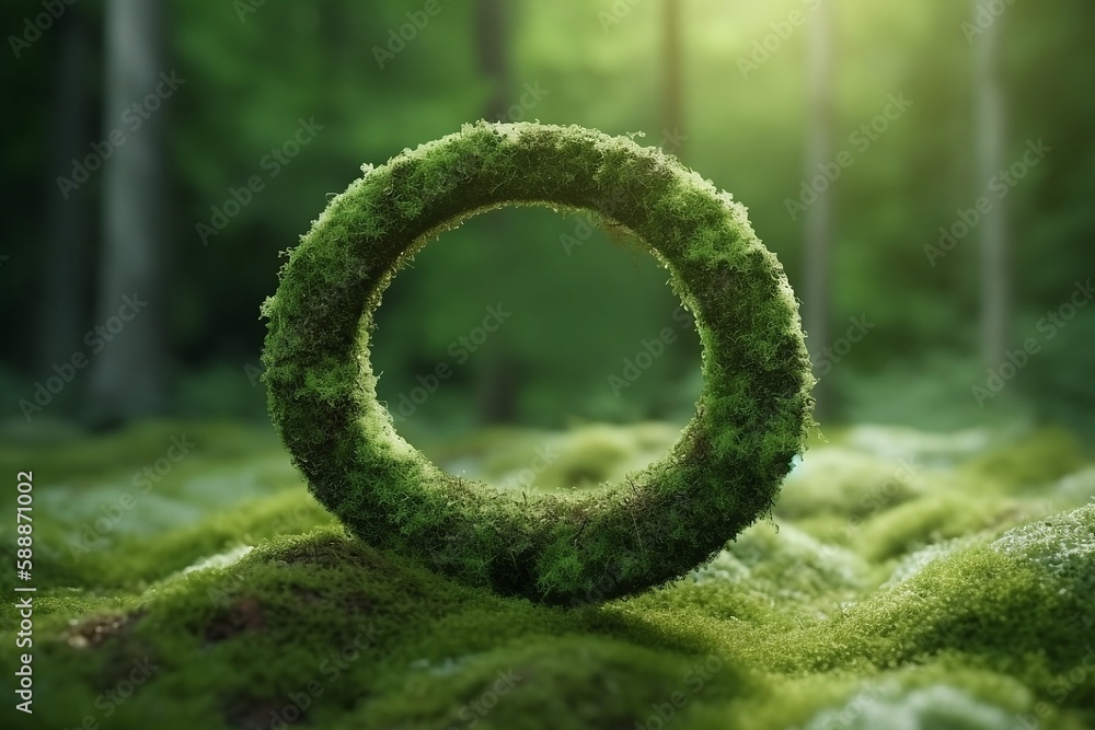 foam wheel rolling in nature, illustration, ecology concept foam wheel rolling in nature, illustration, ecology concept
