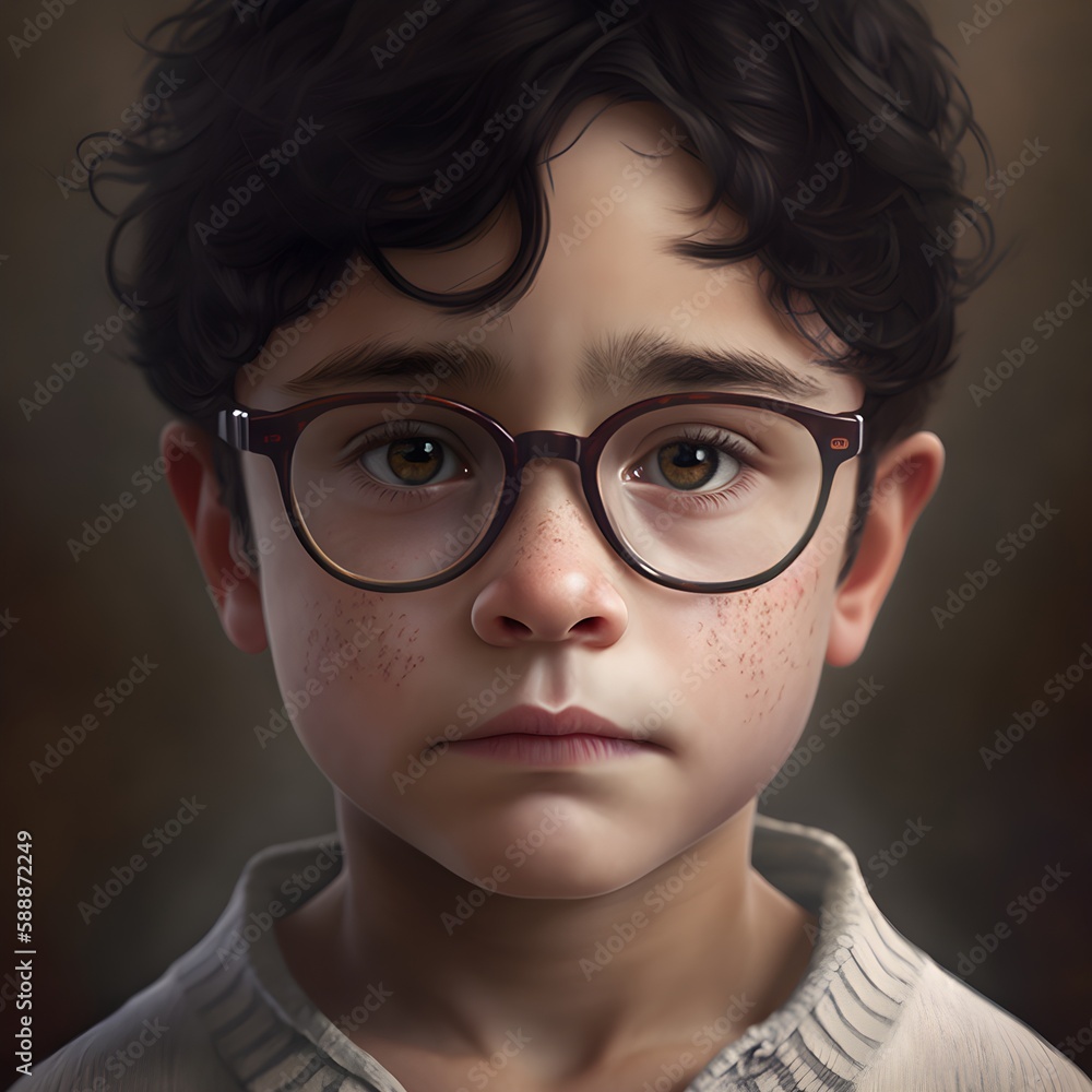 portrait of boy with glasses looking at the camera portrait of boy with glasses looking at the camera