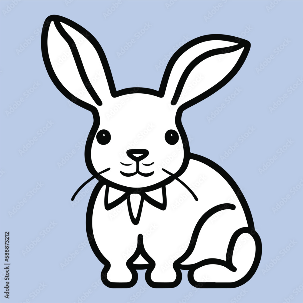 Obraz premium A Beautiful and Eye Catching Rabbit Line Art In Black and white
