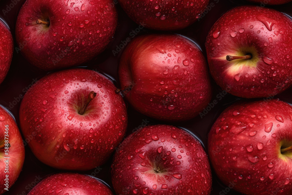 Seamless pattern with apples, Generative AI Seamless pattern with apples, Generative AI