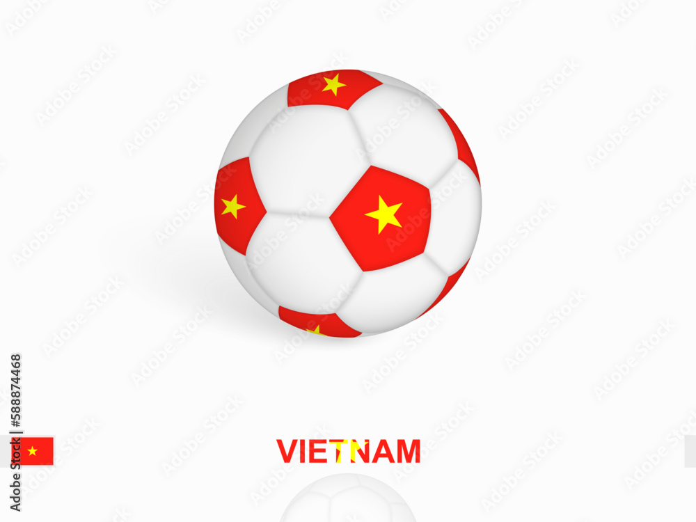 Soccer ball with the Vietnam flag, football sport equipment.