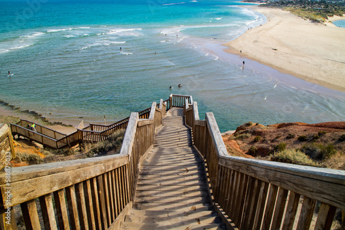 escadaria para chegar a praia, Australia photo