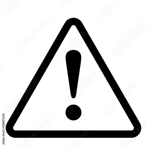 Exclamation mark icon, hazard warning attention sign, danger and caution symbol, error logo, risk graphic, flat style vector illustration for web, app, mobile. Black color triangle clip art isolated.