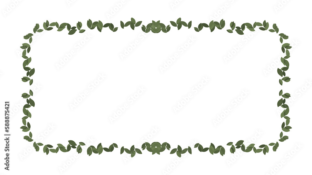 Leaves frame in green Leaves frame in green
