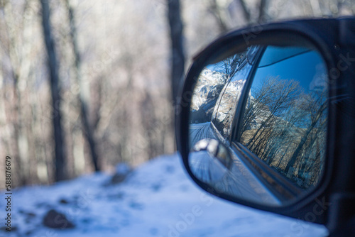 reflection in the mirror