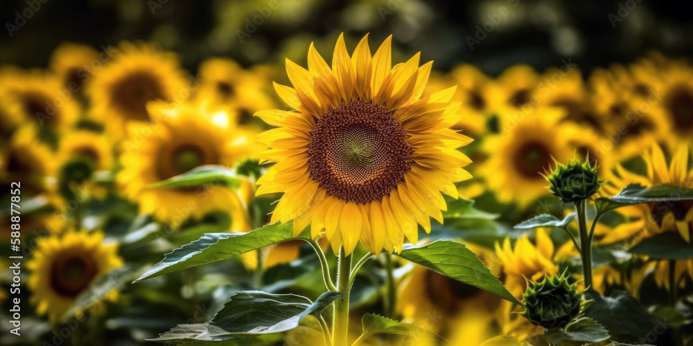 golden sunflower field (created with Generative AI) golden sunflower field (created with Generative AI)