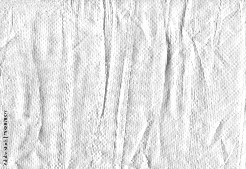 Fotografie Texture of white polypropylene bag.