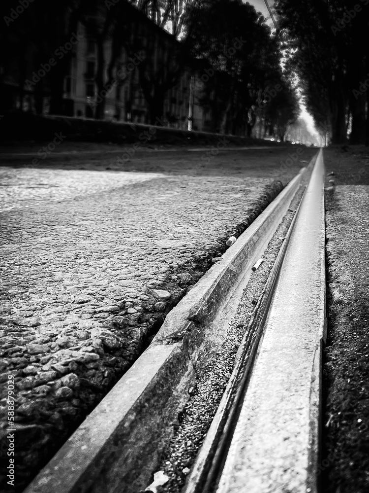 Fototapeta premium railway in the morning