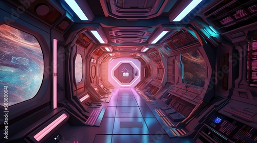 Galactic Odyssey: A science fiction - themed escape room that challenges players to solve puzzles and escape a psychedelic spaceship. Generative ai.