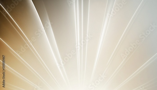 Soft light rays on a white background. Created using generative AI.