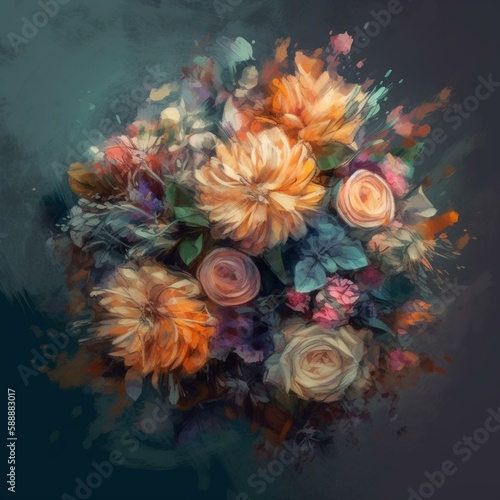 Beautiful flower bouquet. Generative AI Generative AI