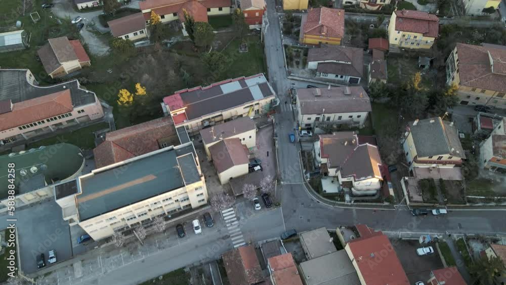 Aerial view of Castel Lagopesole residential district, a small town in countryside, Avigliano, Potenza, Basilicata, Italy. Aerial view of Castel Lagopesole residential district, a small town in countryside, Avigliano, Potenza, Basilicata, Italy.
