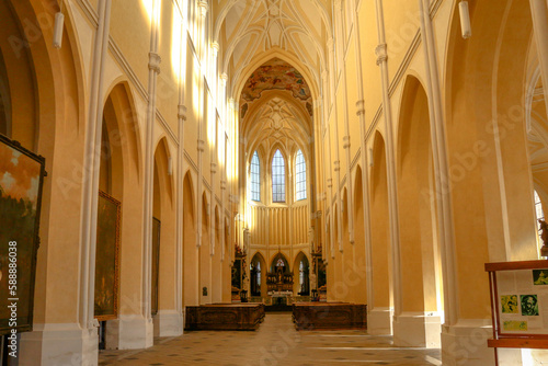 Interior of the Church of the Assumption of Our Lady and Saint John the Baptist in the town of Kutn   Hora  Czech Republic
