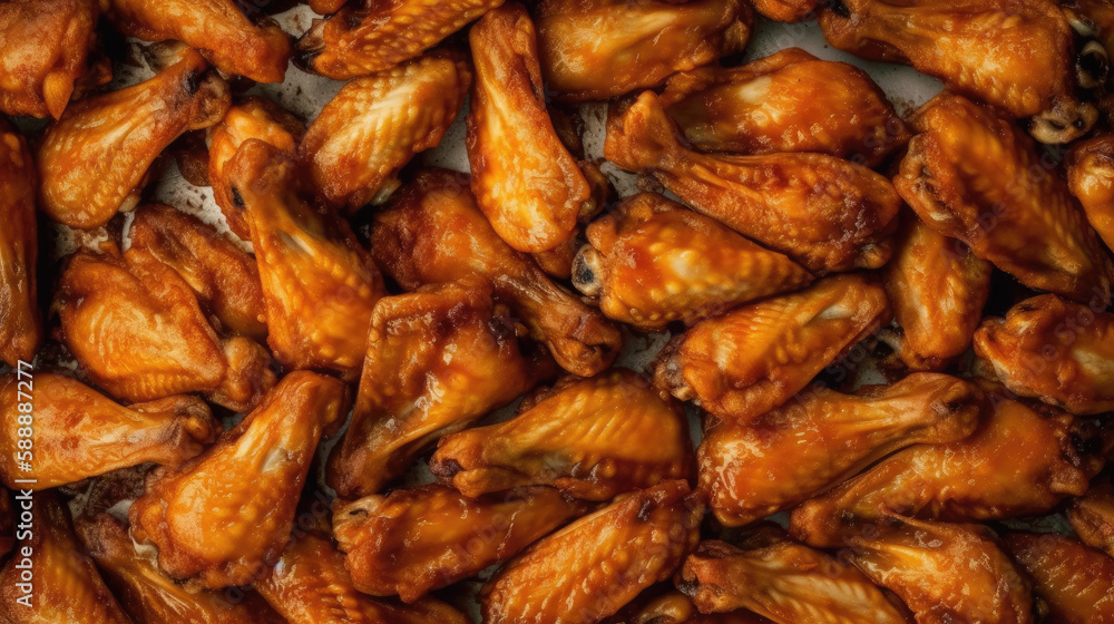 chicken wings as close up created with Generative AI technology