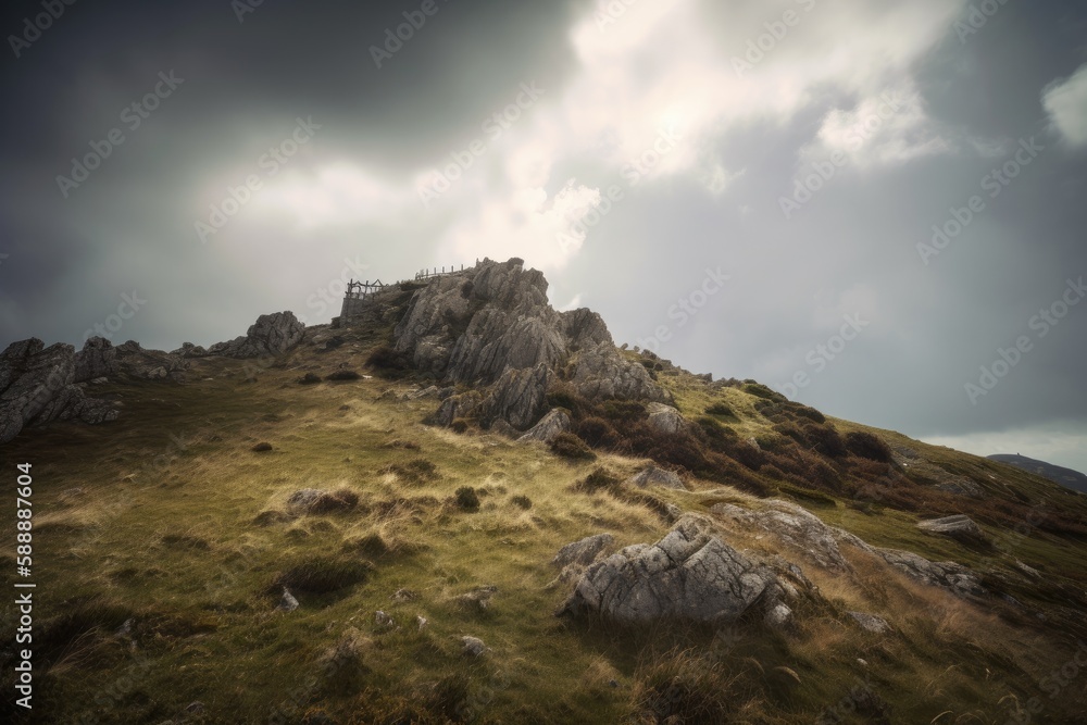 Fototapeta premium clouds over the mountains - Illustration created with Generative ai