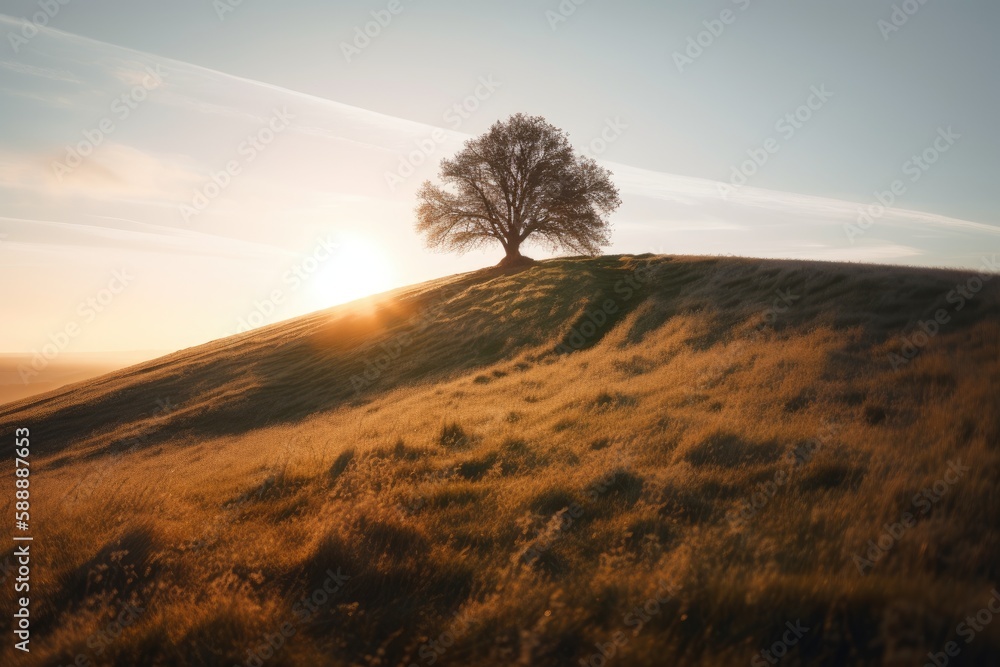 Fotografie tree in the field - Illustration created with generative AI