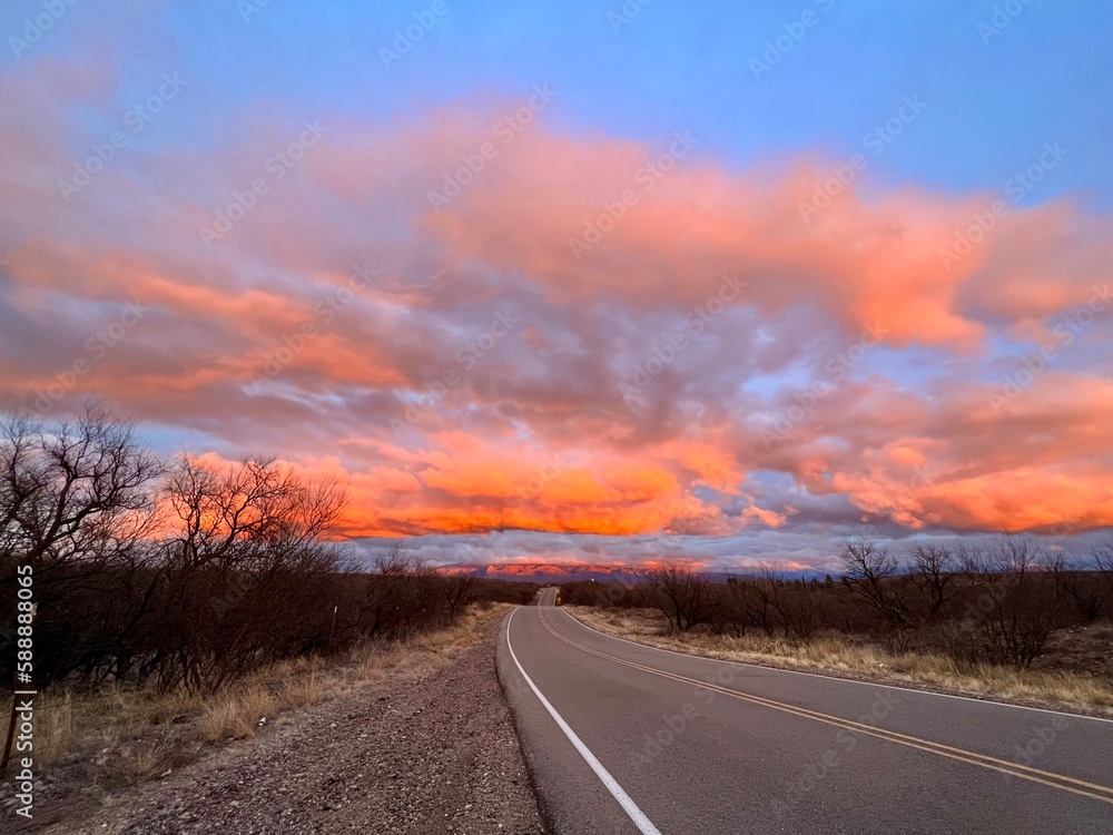 Tucson Arizona Sunset Clouds Sky Colorful 