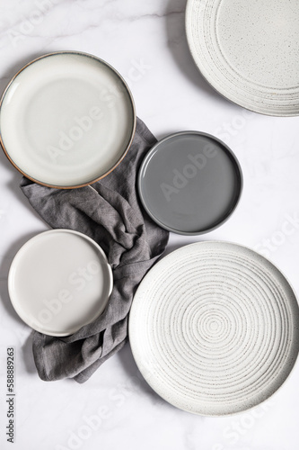 Trendy grey ceramic plates