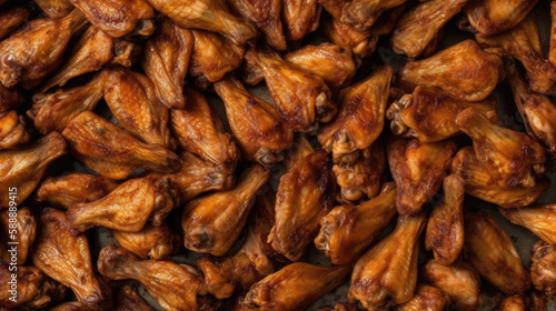 chicken wings as close up created with Generative AI technology photo