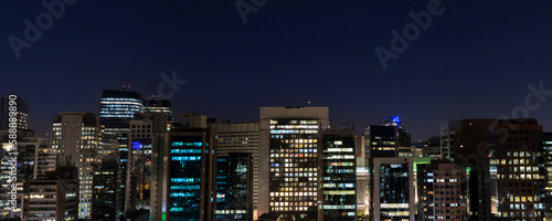 Vista noturna do bairro da Vila Olimpia e Itaim Bibi, São Paulo, Brasil photo