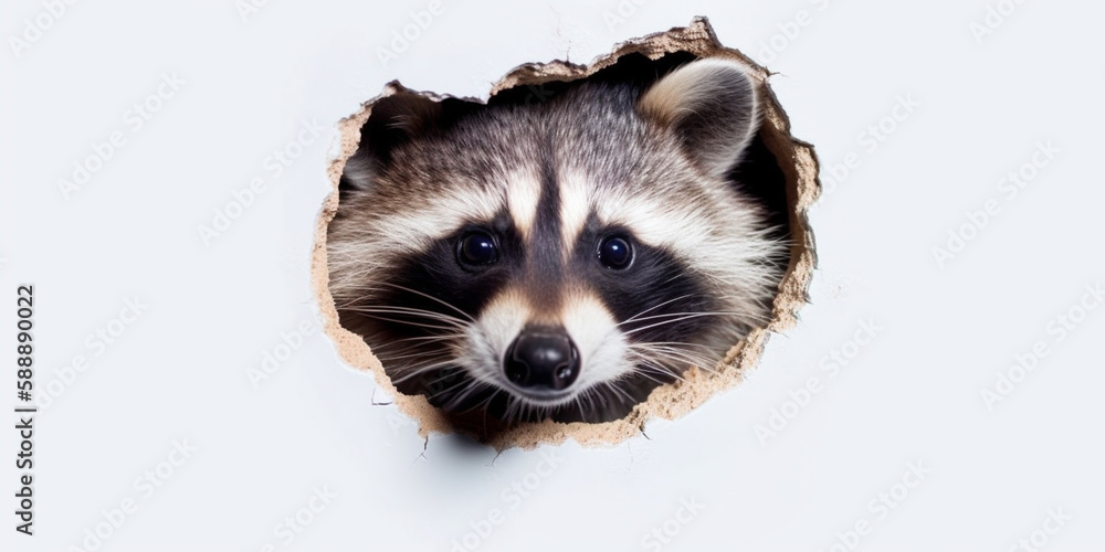 Happy raccoon on bright background created with generative ai tools Happy raccoon on bright background created with generative ai tools