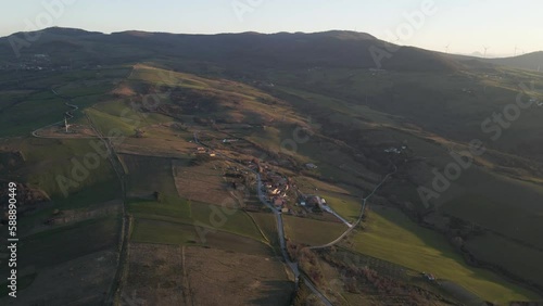 Aerial view of Castel Lagopesole residential district, a small town in countryside, Avigliano, Potenza, Basilicata, Italy. photo