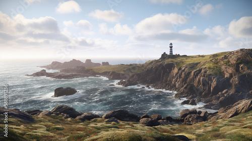 lighthouse on the coast , Generative AI