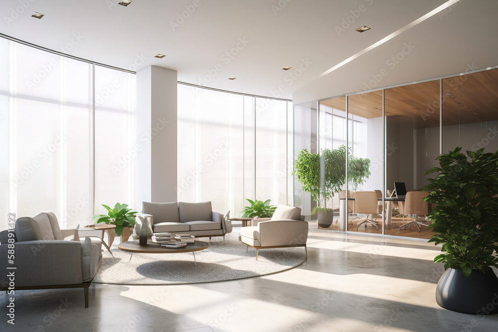 Fototapeta premium Office lobby with conference room